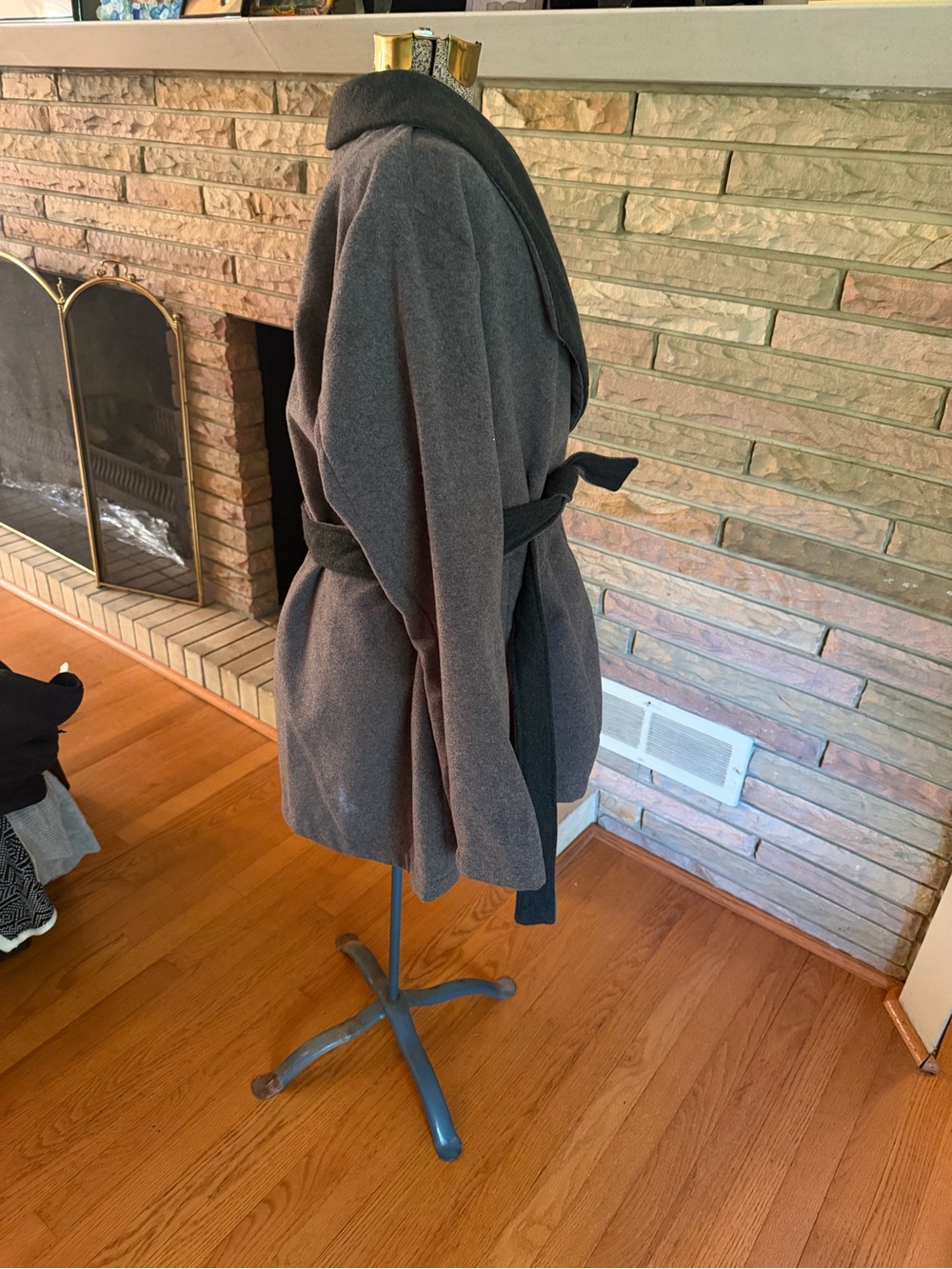 A New Day Gray Waterfall Wrap Coat Jacket XL NWT Belted - Picture 4 of 6
